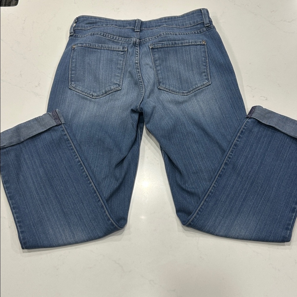 NYDJ Classic Blue Cropped Cuffed Jeans - Picture 4 of 9